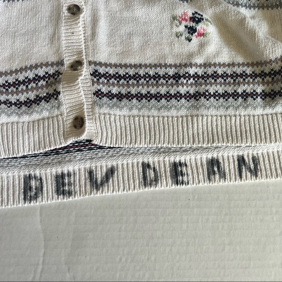 Princeton Club VTG Heavy Knit Floral Button Up Warm Cozy Cardigan Sweater EUC M - Picture 5 of 6